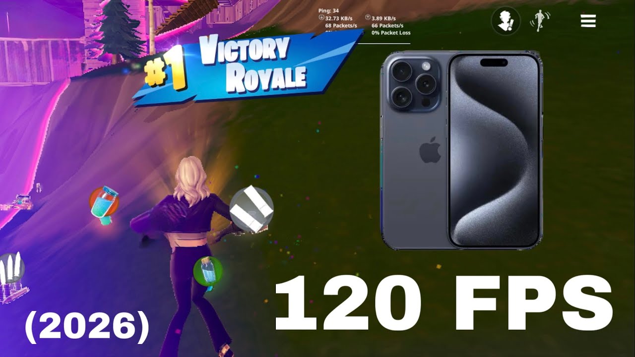 IPhone 15 Pro 120 FPS Fortnite Mobile Gameplay *3 Finger Claw* 🇨🇿