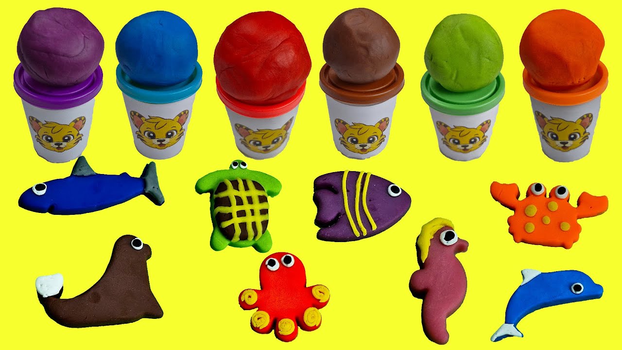 Создаем и Учим Морских Животных с Play Doh - Образовательное Видео для Дошкольников