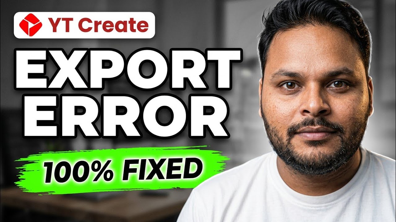 🔥YT Create Export Error Fix | Your Export Didn't Finish Problem Solve | YT Create Not Working 