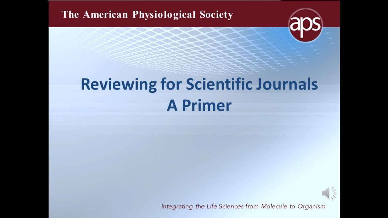Reviewing for Scientific Journals &ndash; A Primer