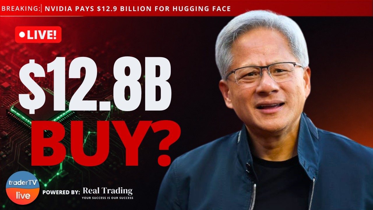 $NVDA Buys Hugging Face? Stocks Surge as Fed Rate Hike Odds FALL! | Stock Market Live