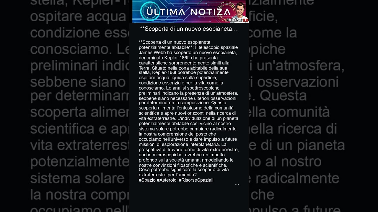 **Scoperta di un nuovo esopianeta potenzialmente abitabile**: Il telescopio spaziale &hellip; #Shorts