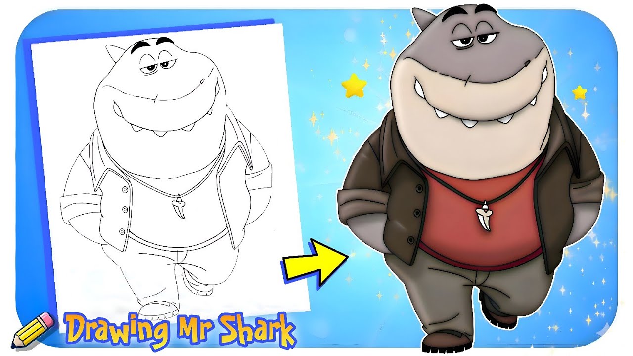 How to Draw Mr. Shark 🦈 | The Bad Guys Movie | Easy & Satisfying Drawing Tutorial