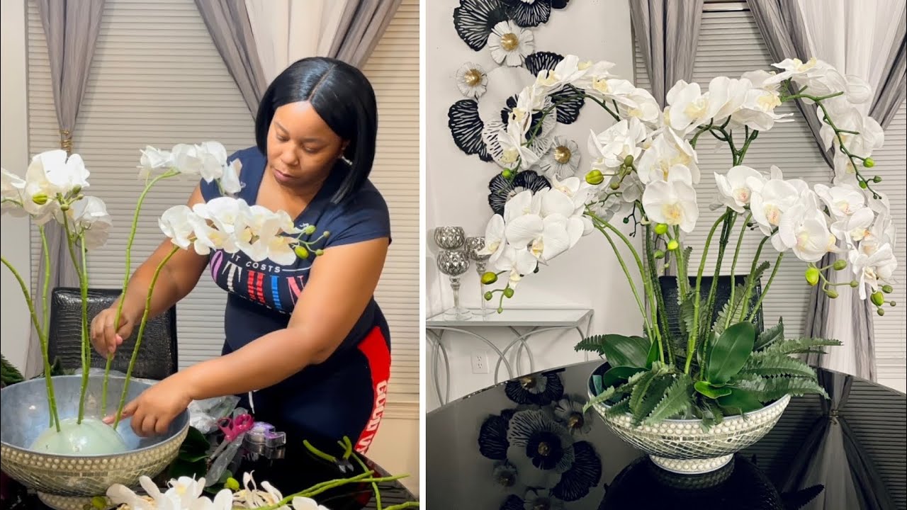 Композиция из искусственных орхидей своими руками #цветочныекомпозиции #орхидеи #пирс1 #декорстола