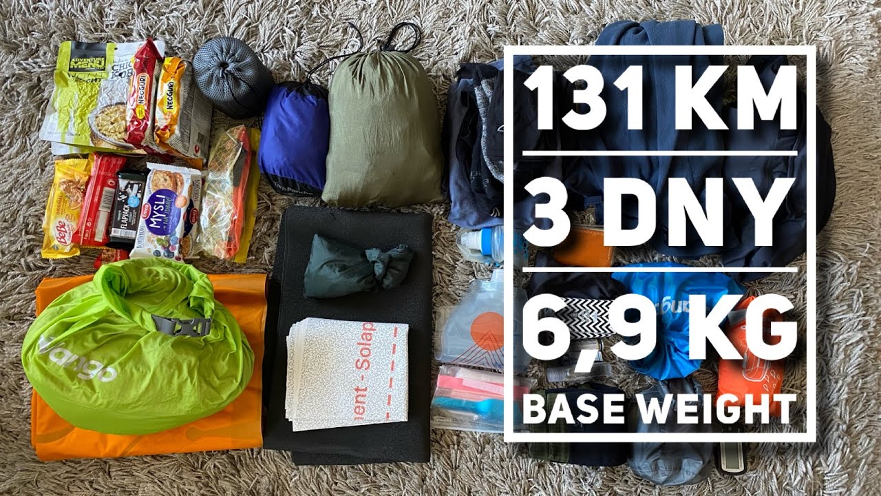 VYBAVENÍ NA 131 km, 3 dny - 6,9 kg base weight