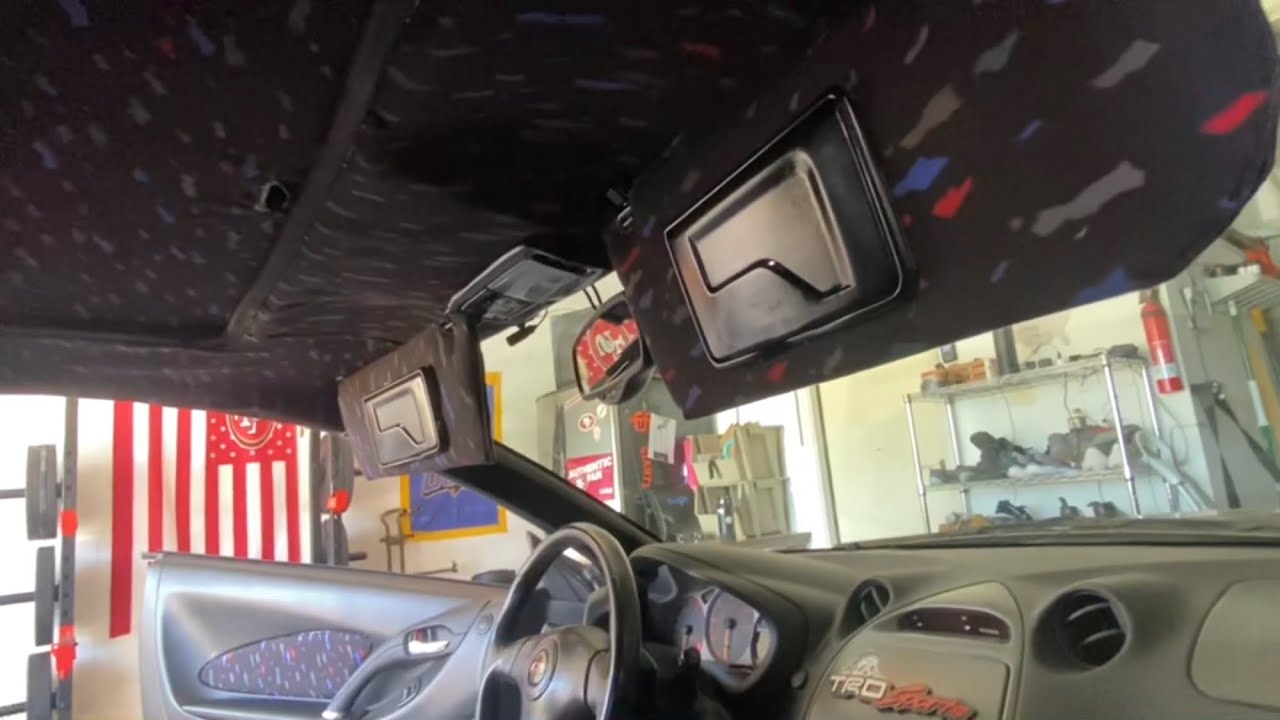 Замена ткани на потолке, дверных панелях и солнцезащитных козырьках Celica 7-го поколения