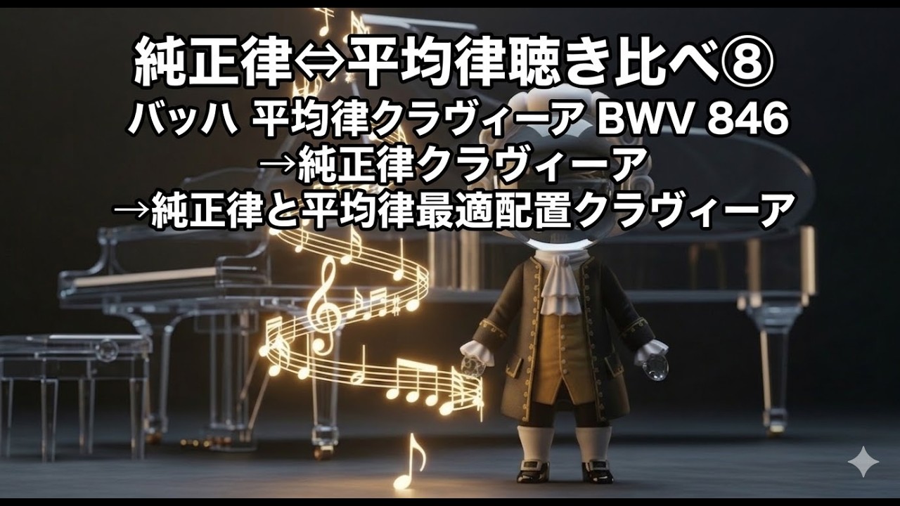 純正律⇔平均律聴き比べ⑧ バッハ 平均律クラヴィーア BWV 846 →純正律クラヴィーア