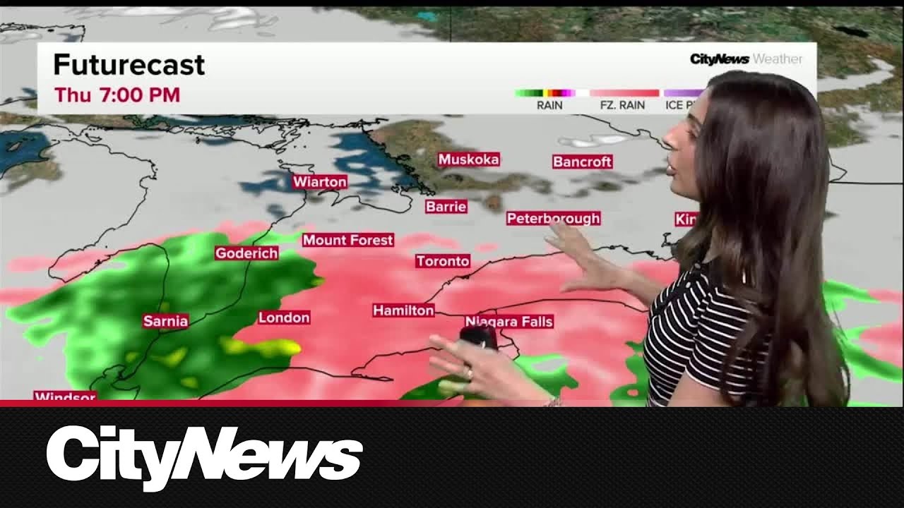 Showers and freezing drizzle chance on Thursday