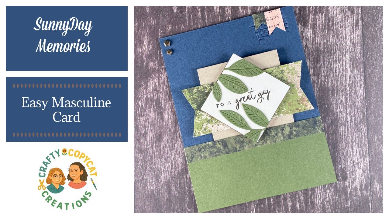 🚹Easy Masculine Card Idea | Stampin' Up! Nature’s Symphony Suite 🌿 | Card Sketch Tutorial