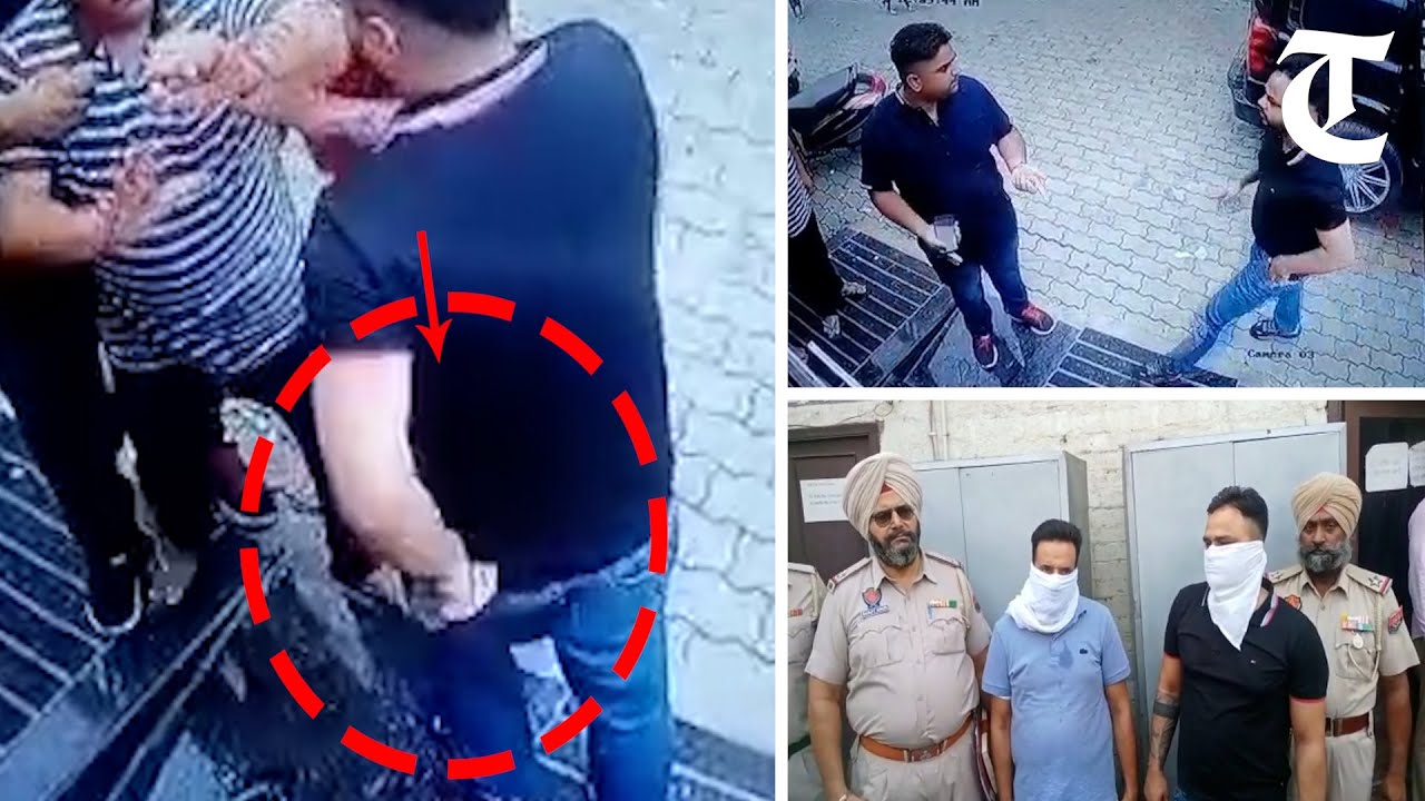 Dramatic CCTV footage of an Amritsar shopkeeper threatened by gun-toting assailants, 2 held