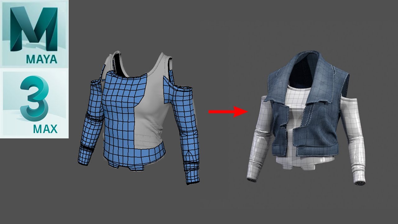 #027 Maya & 3ds Max : Clothes retopology & UV Unwrap (Time-Lapse)