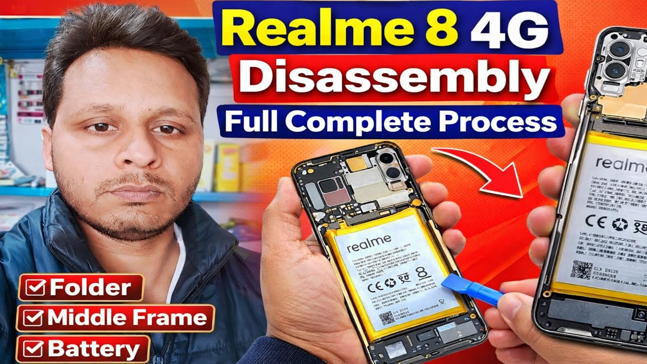 Realme 8 4G Open Kaise Kare | Folder, Middle Frame & Battery Replacement | Sarvjeet Mobile Solution