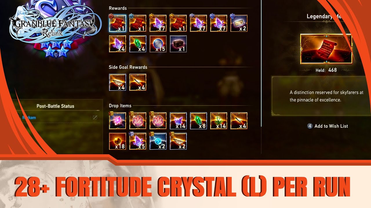 Granblue Fantasy: Relink - Maniac Fortitude Large Crystal Farm