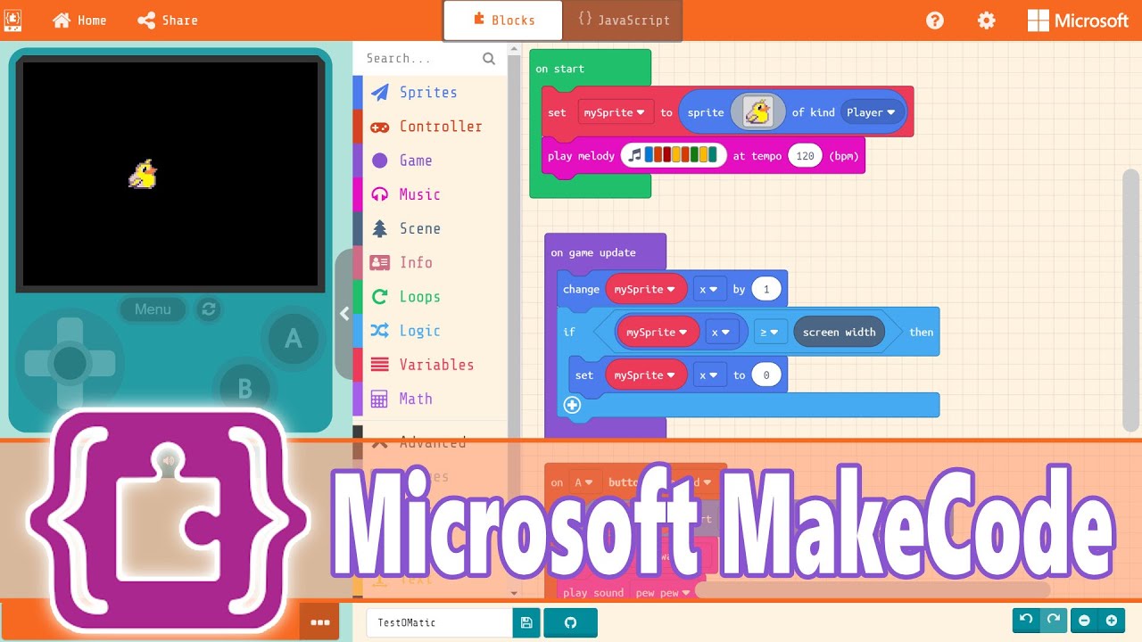 Microsoft MakeCode -- Best First Game Engine?
