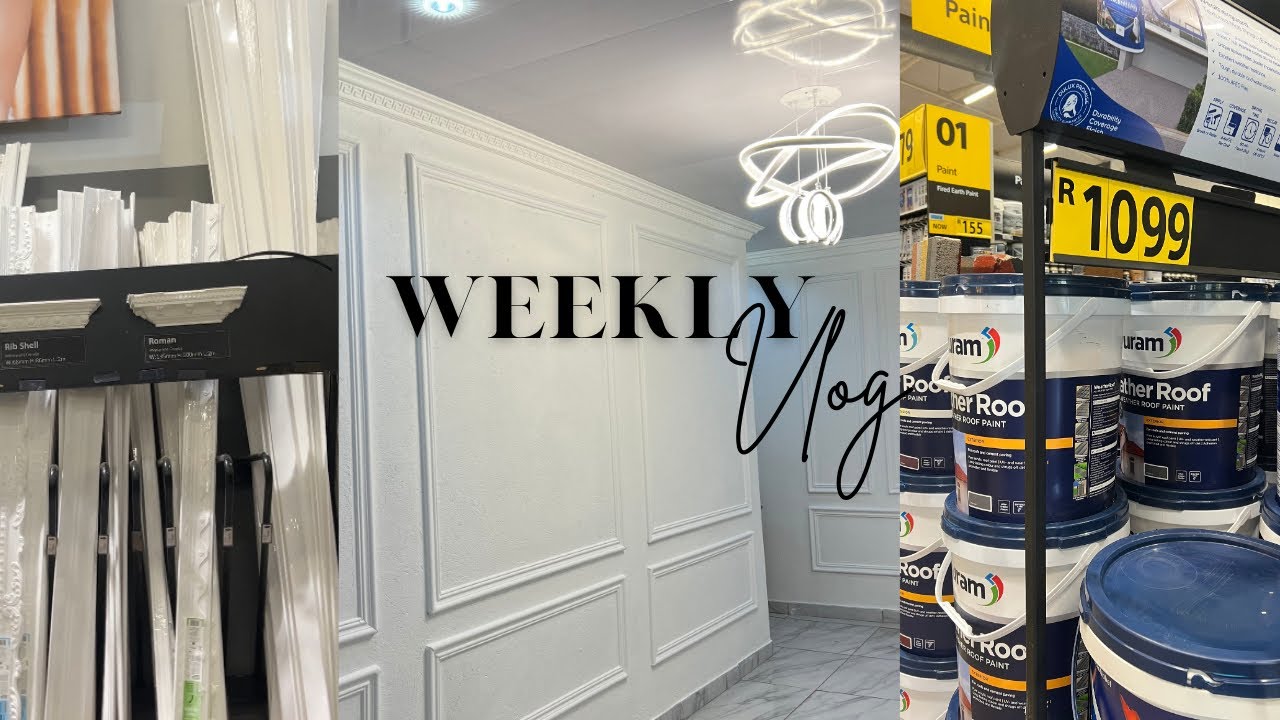 VLOG : spend fees days with me || Work || wall panelling || painting || my salon is coming together