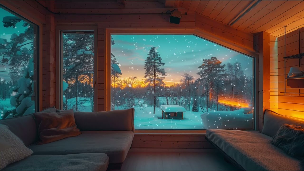 Deep Sleep Piano | Snowy Winter Evening Relaxing Music (3 Hours)