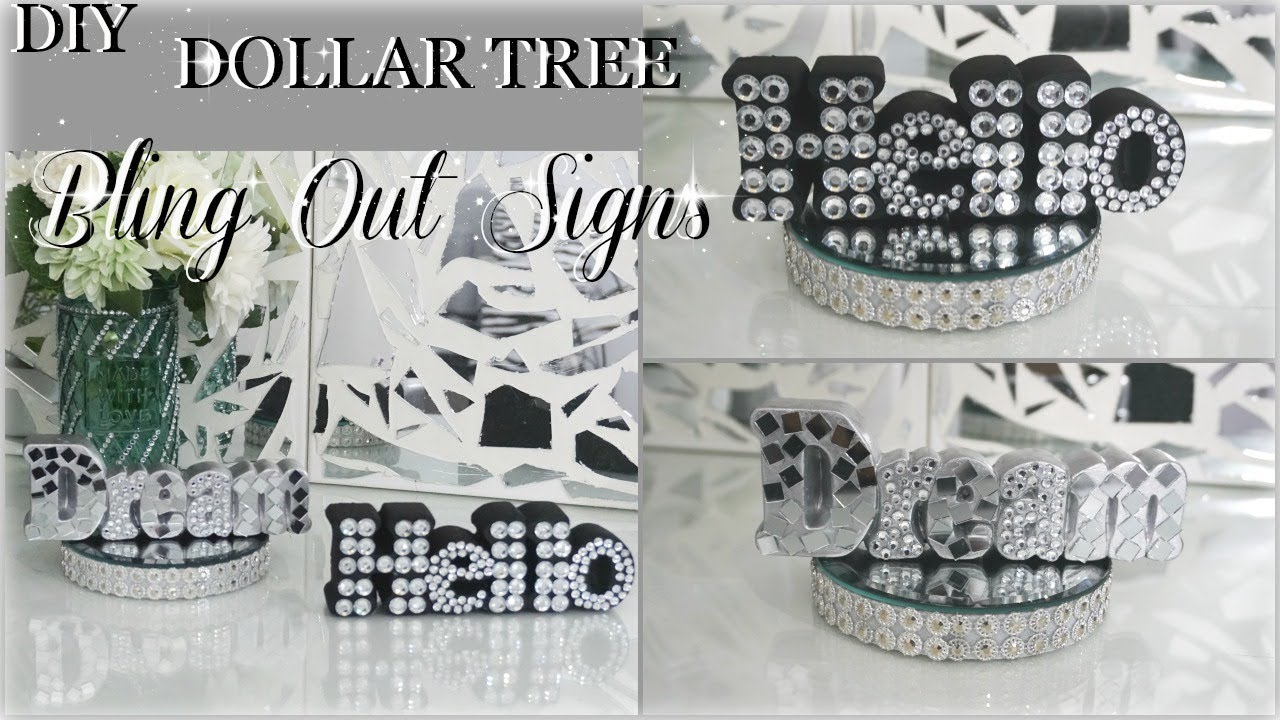 DIY DOLLAR TREE | DIY HOME DECOR IDEAS 2018 | DIY BLING SIGNS | PETALISBLESS
