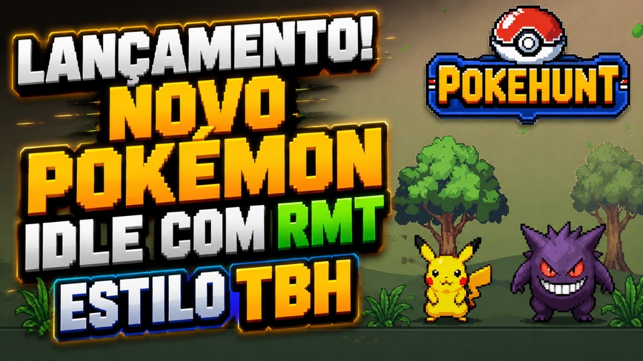LAN&Ccedil;OU DIA 1&deg;! NOVO Pok&eacute;mon Idle estilo TBH com RMT R$ - Pok&eacute;Hunt MMO IDLE