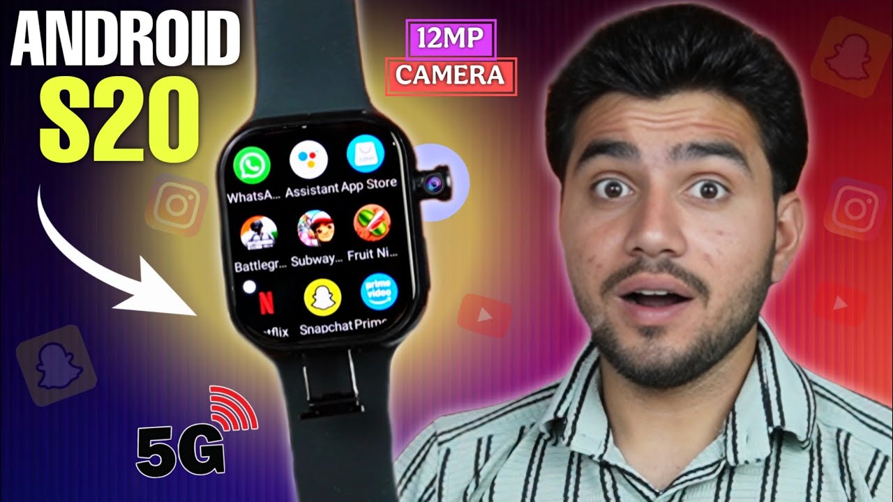 I Tested MOST Hyped 😲 5G Android Watch ⚡ Android S20 5G ⚡ IOS UI || 12MP Camera 📸 8GB Ram 128 Rom ||