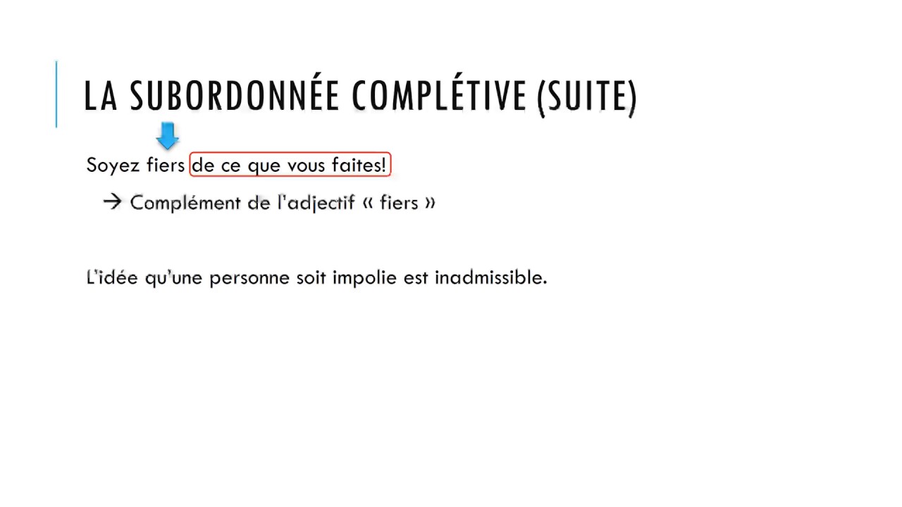 Les fonctions des subordonnées