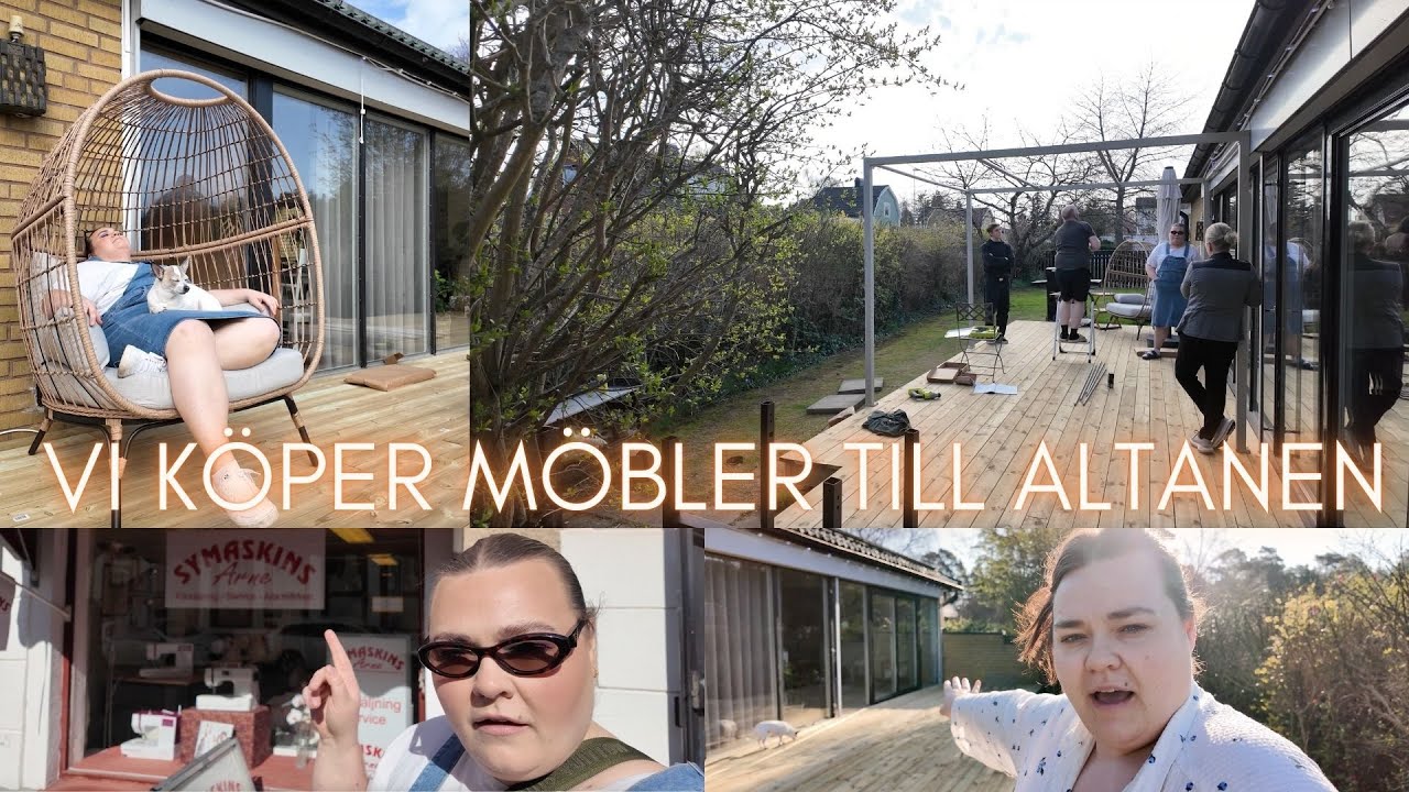 INRED VÅR NYA ALTAN MED MIG, köper möbler, fixar i ordning hela altanen och köper lite fler blommor