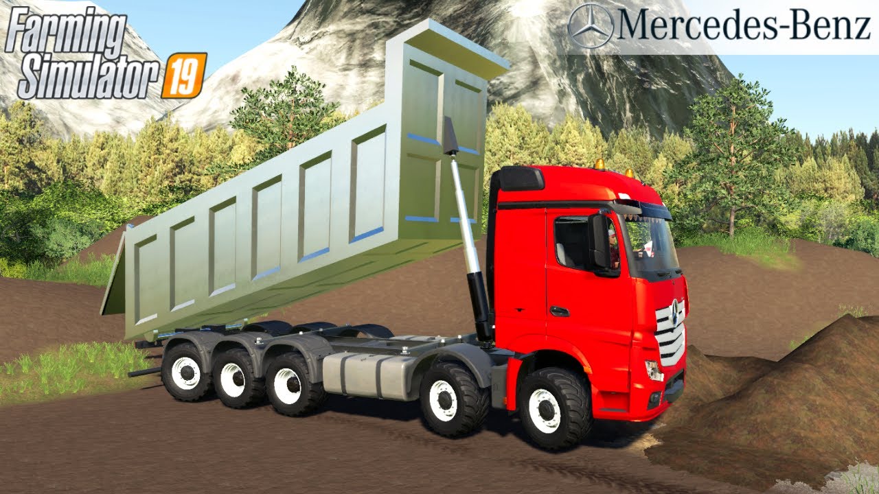 Farming Simulator 19 - MERCEDES ACTROS TIPPER Transports The Dirt From The Construction Site
