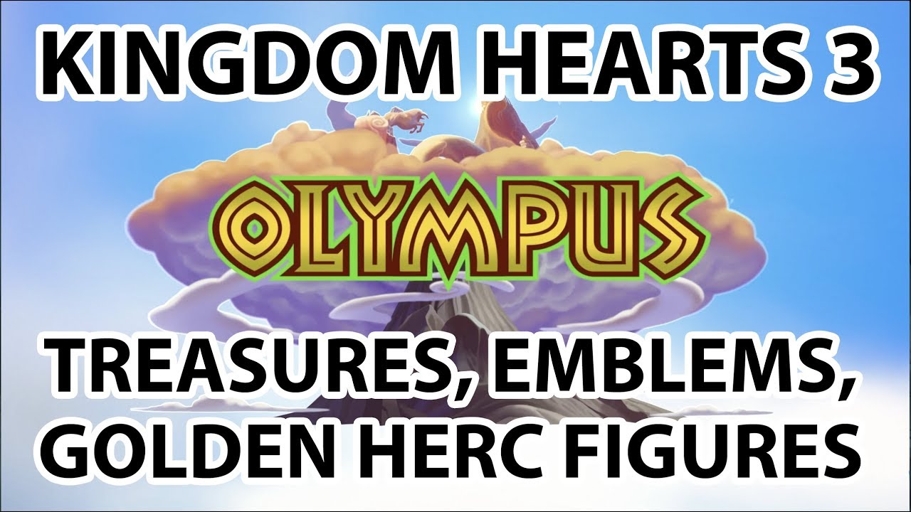 [Kingdom Hearts 3] Olympus  - All Treasures, Golden Herc Figures, Lucky Emblems