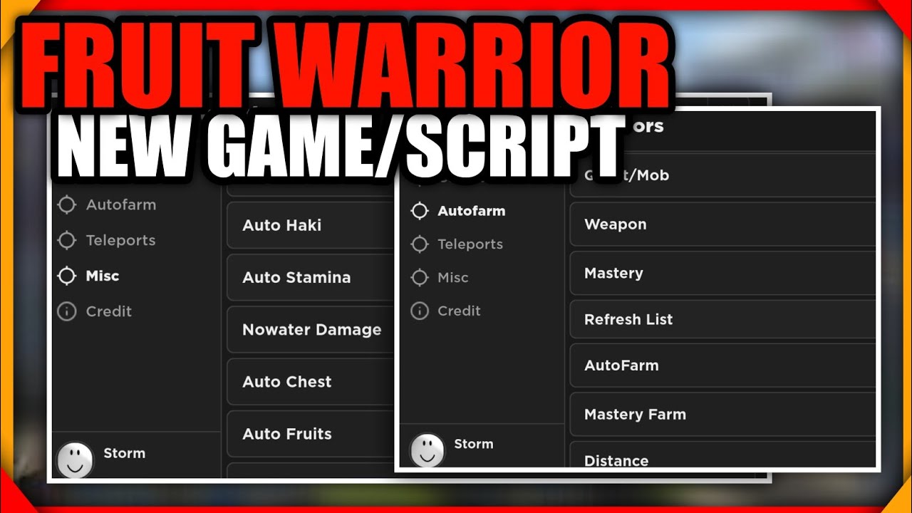 FRUIT WARRIOR Best GUI Script NEW RELEASE (Pastebin) 2023