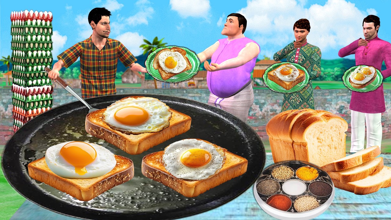 Kanjoos Ka Half Boiled Egg Half Sandwich Tasty Street Food Comedy Hindi Kahani Moral Stories