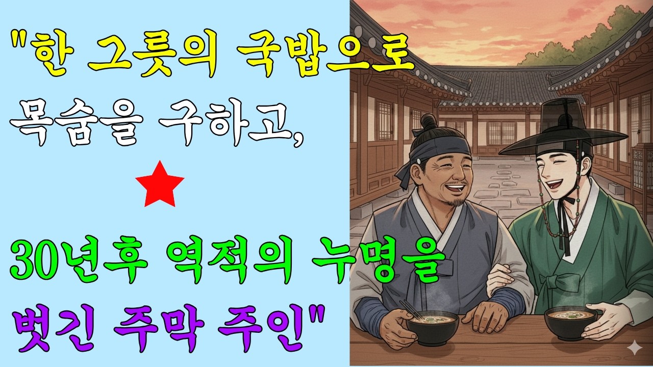30년 후 역적의 누명을 벗긴 국밥주인 |야담|설화|민담|전설|옛날이야기|수면동화