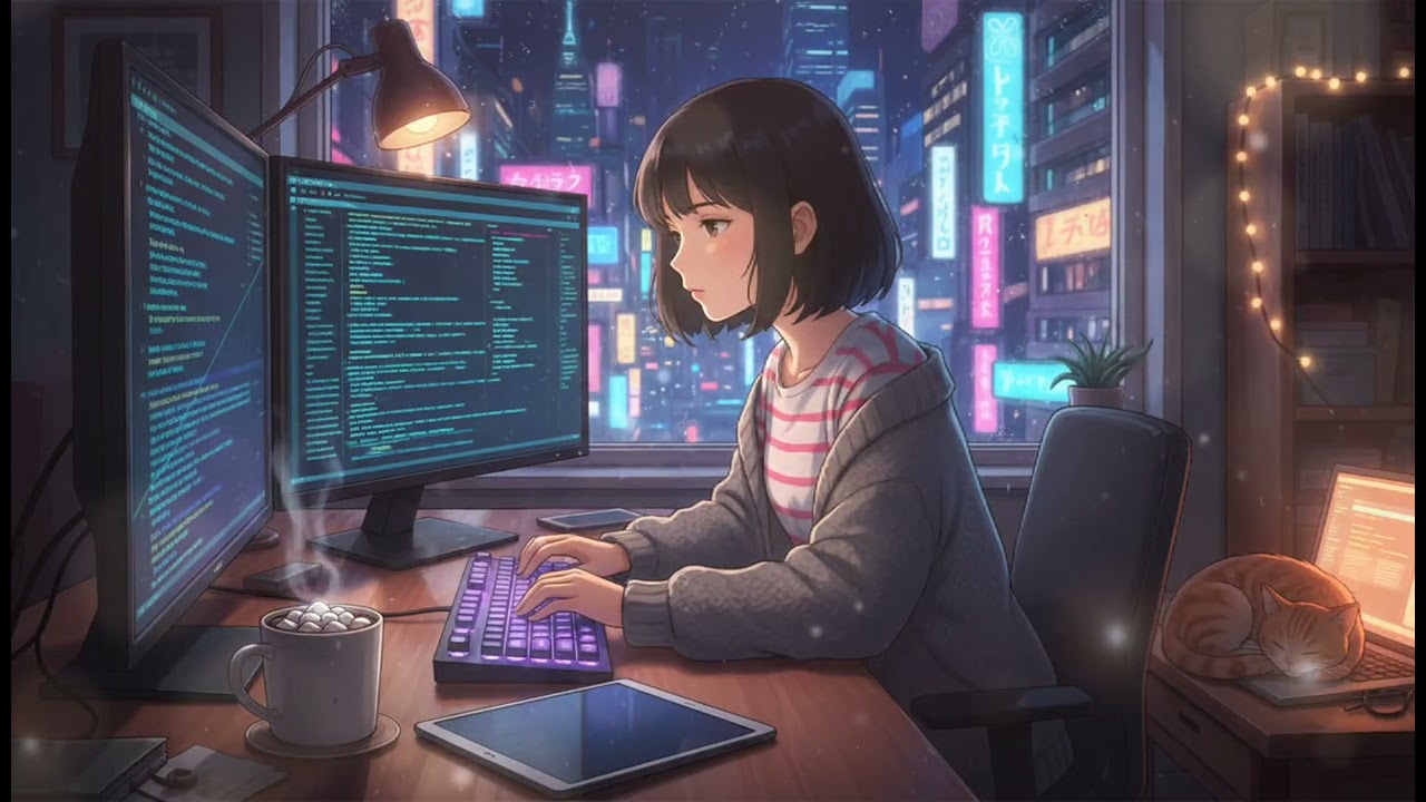 Midnight Code & Cocoa ☕️ | 90 Mins Lofi for Deep Programming & Tech Focus