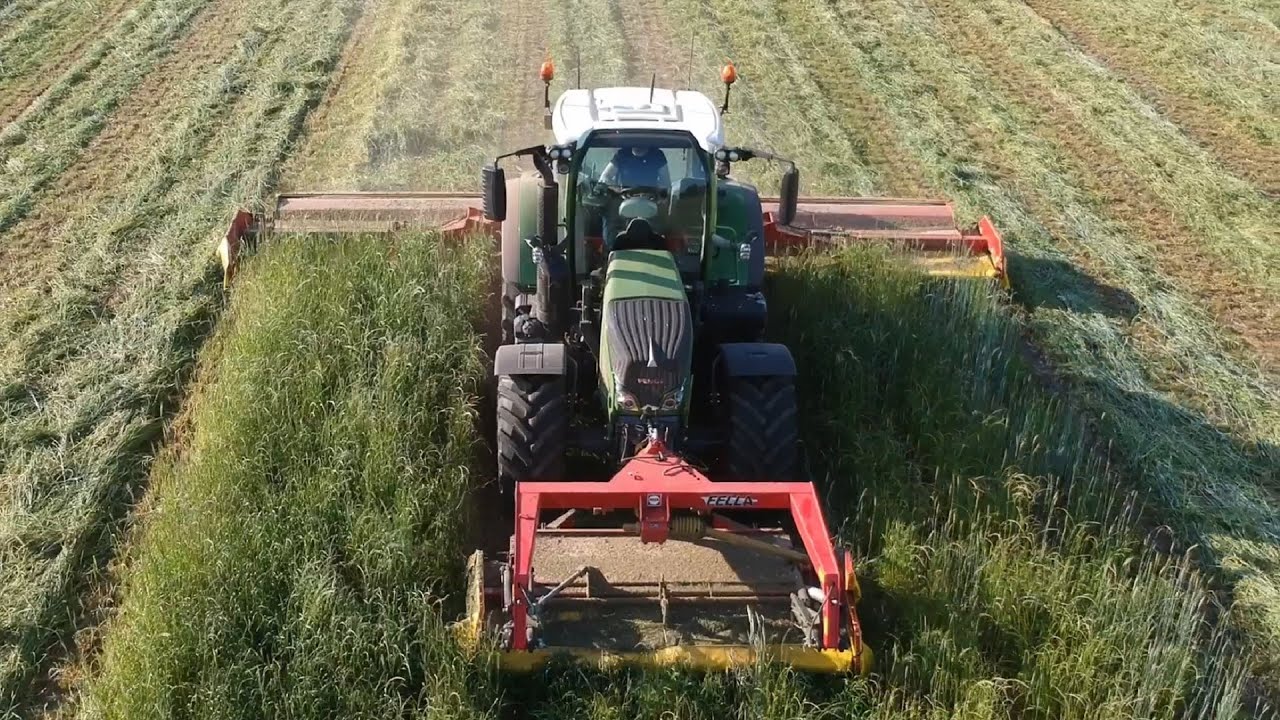 Mowing silage with Fendt & Fella