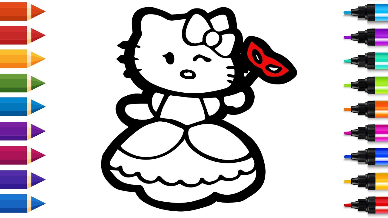 Как нарисовать принцессу-кошку Hello Kitty | Простой пошаговый урок