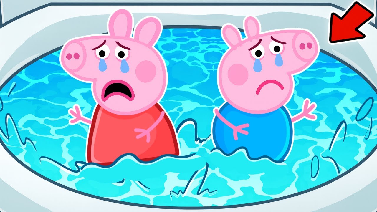 Peppa Pig & George CLOGGED THE TOILET! (Roblox)