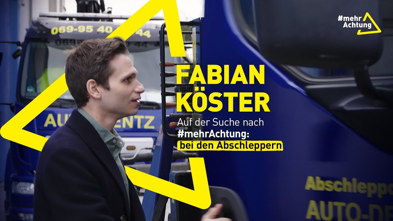 Fabian Köster auf der Suche nach #mehrAchtung bei den Abschleppern
