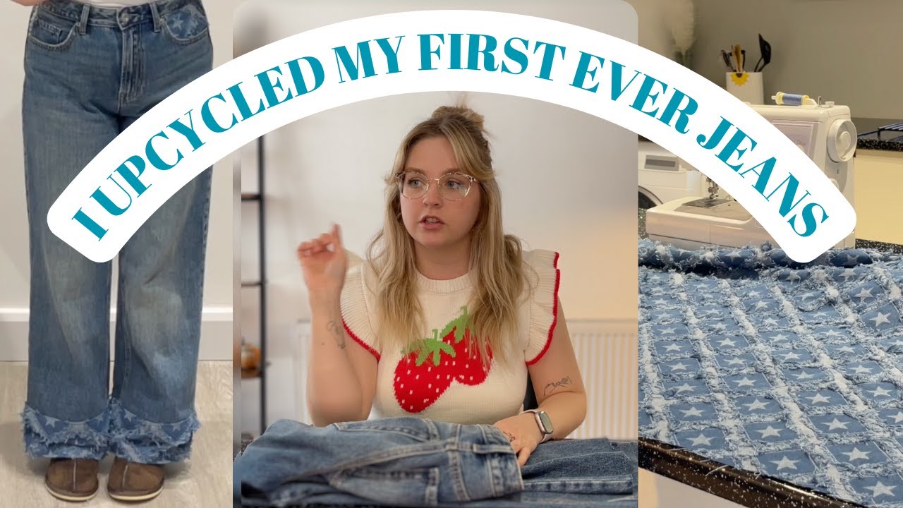 I UPCYCLED a pair of jeans that I cut too short (I am now a sewing machine DIY queen)