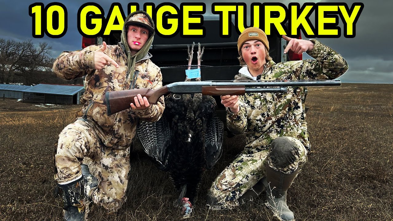 Hunting TURKEYS With The BIGGEST Shotgun I OWN!! (10 yard shot)