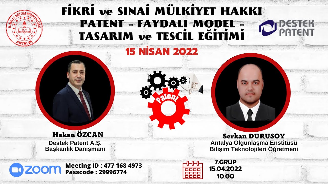 Fikri ve Sınai Mülkiyet Hakkı, Patent, Marka, Faydalı Model, Tasarım Tescil Eğitimi