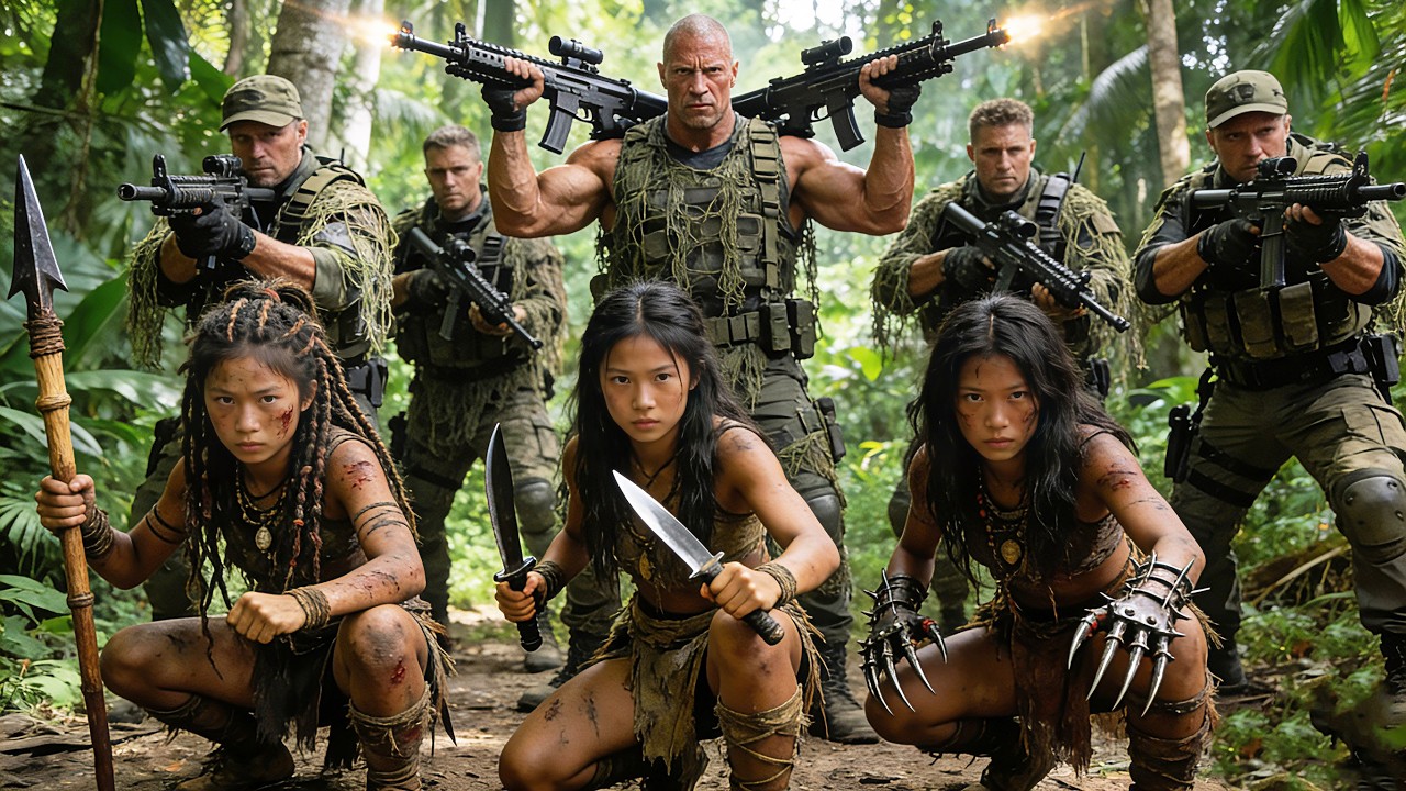 Jungle Bloodbath: Tribal Girl & Spec Ops King vs. Armed Invaders! Bow & Blade Carnage!