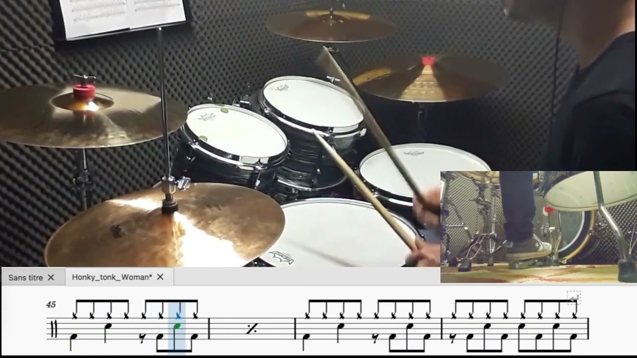 Honky Tonk Women -The Rolling Stones DrumCover + Score