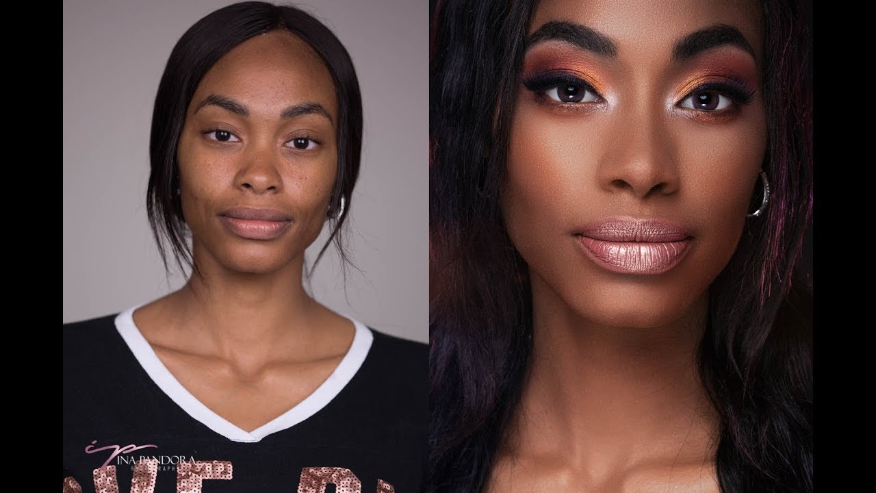 BEFORE and AFTER makeup transformation