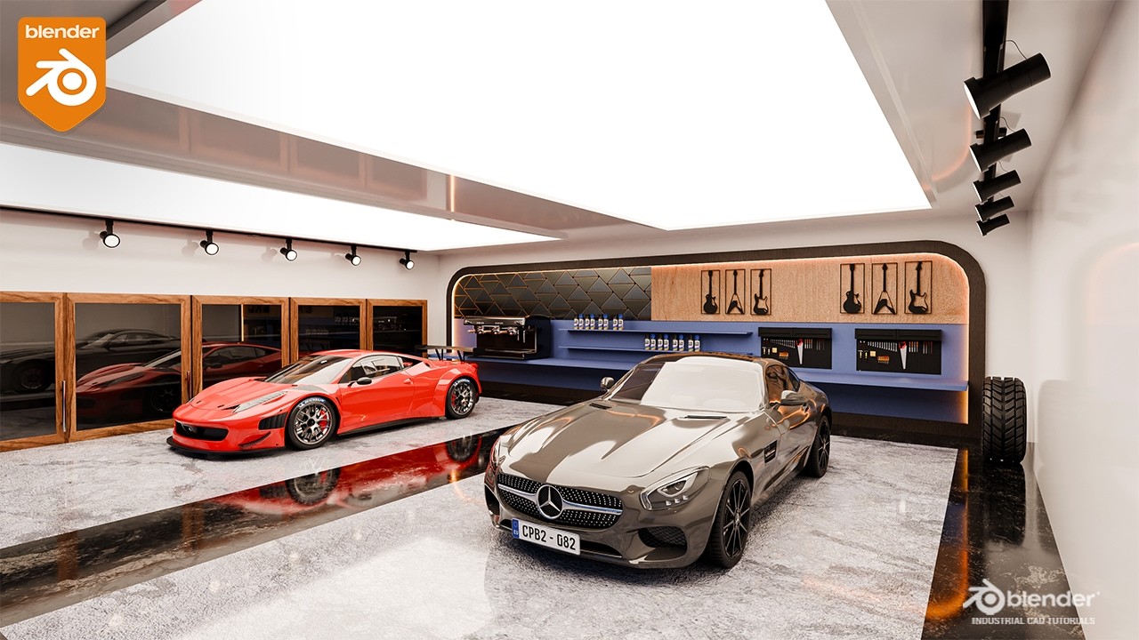 Luxury Car Showroom - 3D Visualization || Blender || Cycles Render || 3D Interior ArchViz