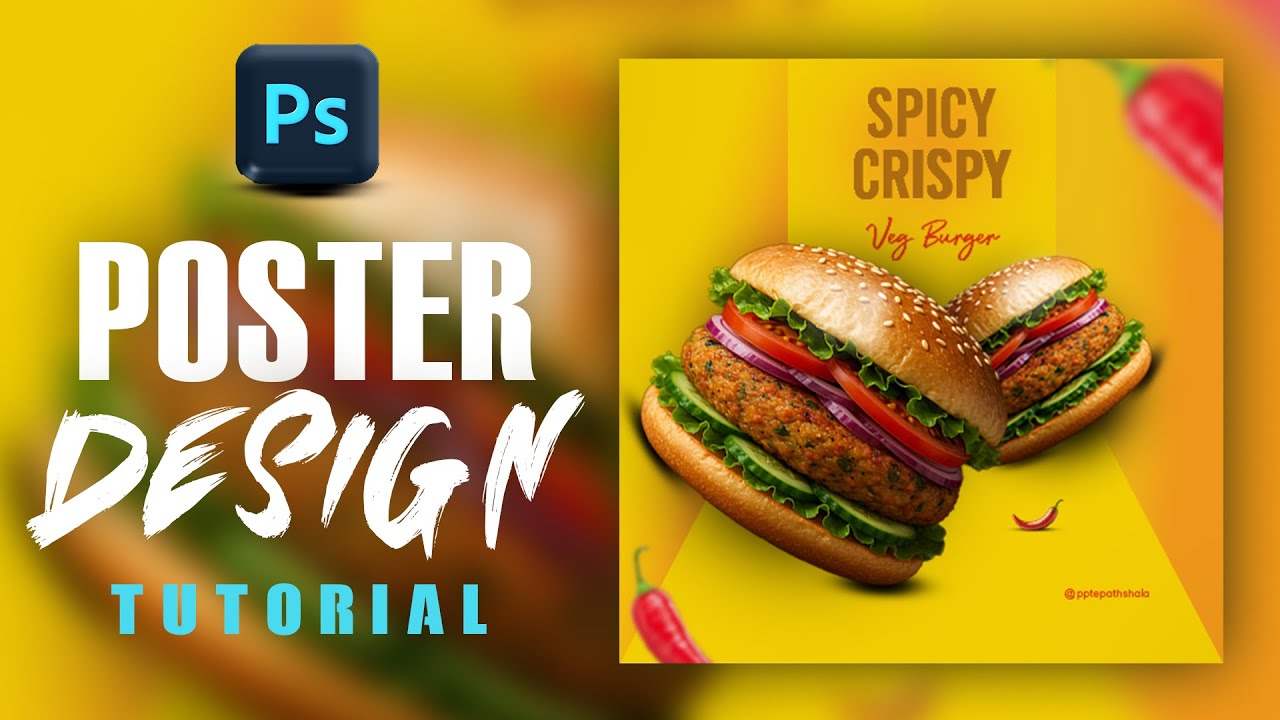 Burger Poster Design❤️🔥 | Photoshop Tutorial for beginners