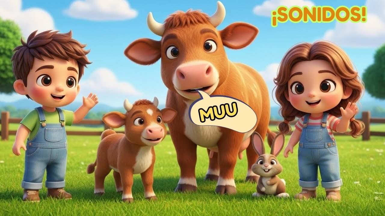 ¿Cuáles son los SONIDOS de estos Animales? 🐔🐄 Aprende con Noli y Nola