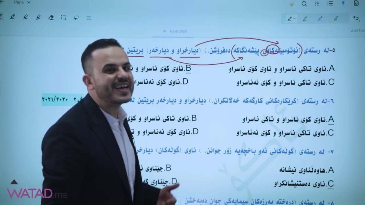 ناو لە دەوری دیارخەری ناو