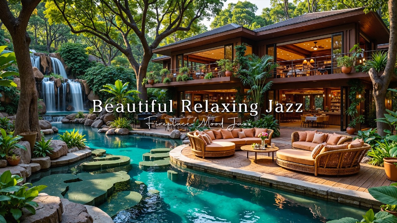 Beautiful Relaxing Jazz & Outdoor Coffee Ambience   Smooth Morning Jazz with Fresh Breeze for Work