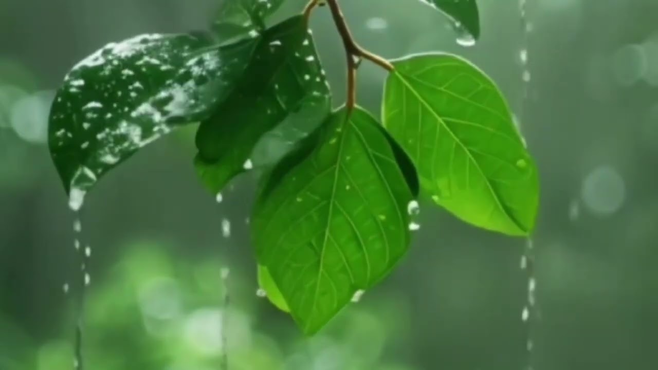 Sonido de lluvia en hojas relajantes .. Bendiciones