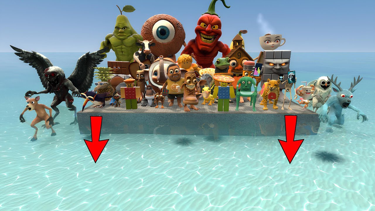 SPARTA KICK! ALL ITALIAN BRAINROT MEMES in  SHALLOW WATER!!!     #garrysmod #gmod #brainrot #memes