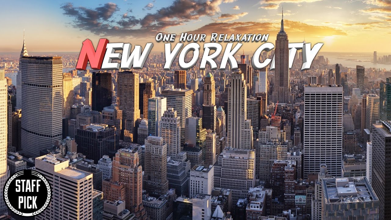 Aerial New York - One Hour Relaxation Music - 4K Drone Footage