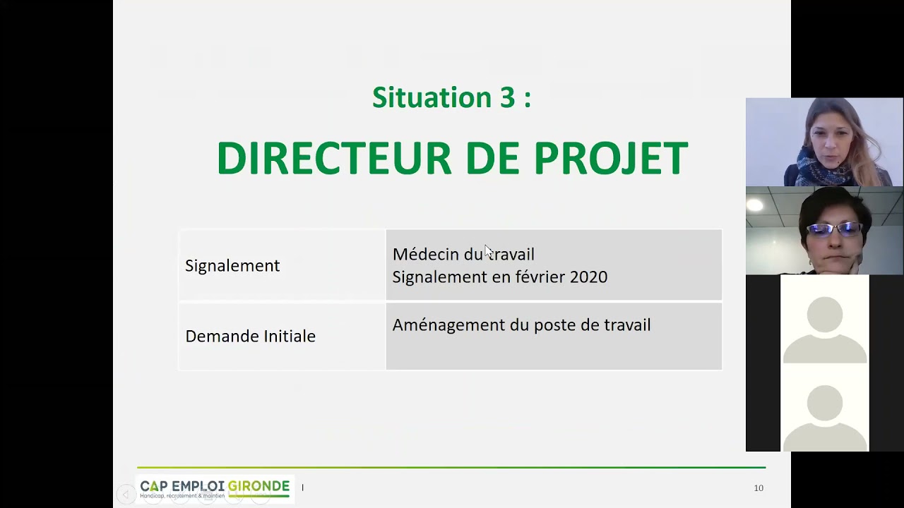 Cap Emploi : Travail assis devant écran - Webinaire